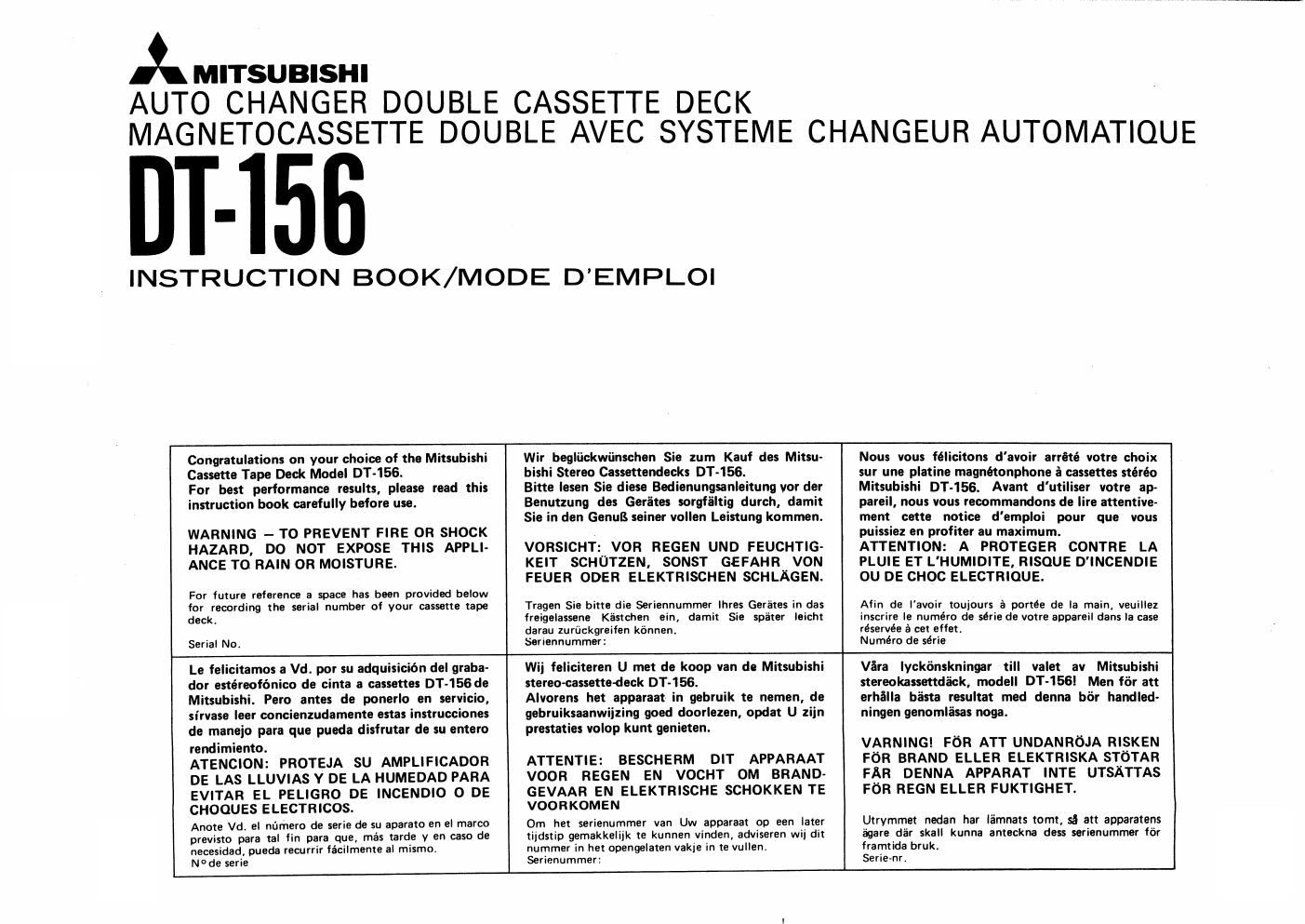 mitsubishi dt 156 owners manual