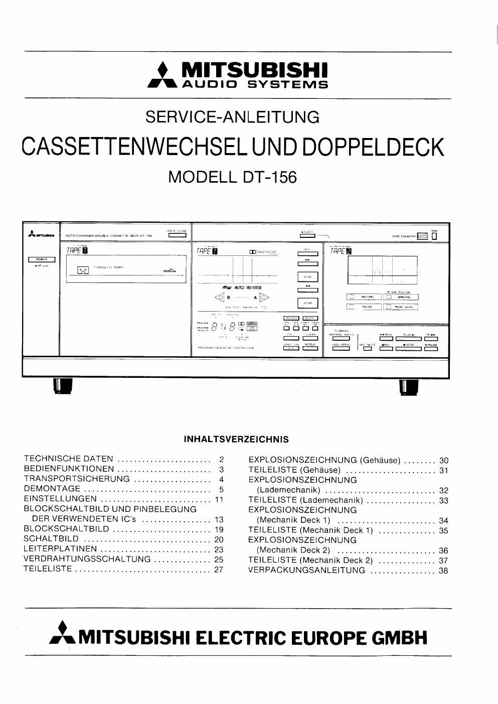 mitsubishi dt 156 service de