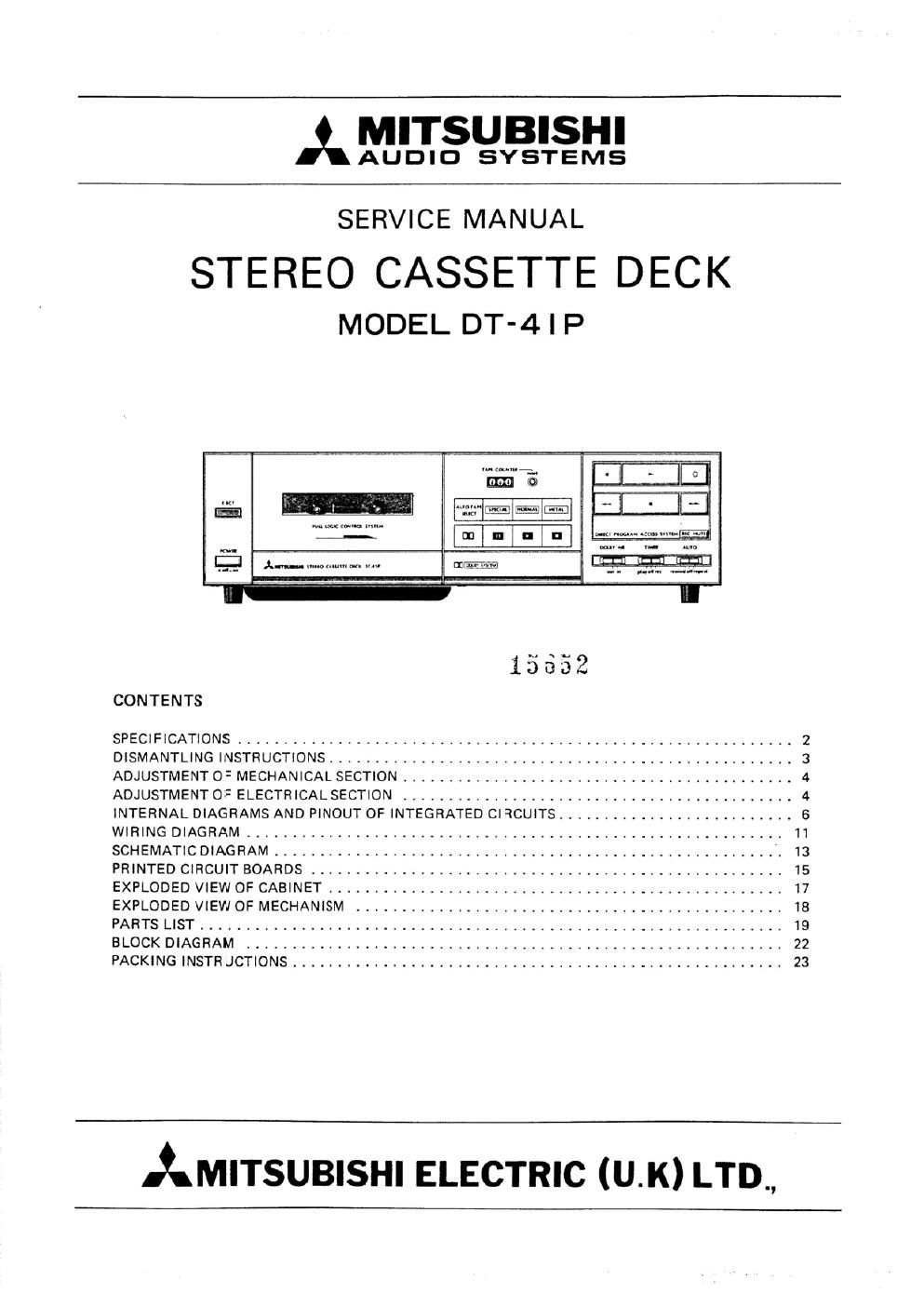 mitsubishi dt 41p service manual