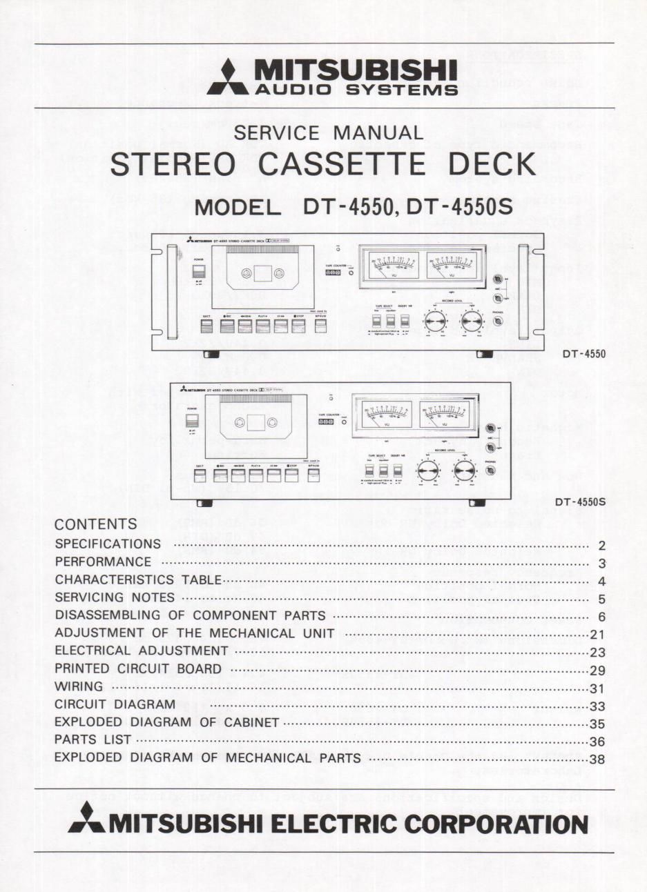 mitsubishi dt 4550 service manual