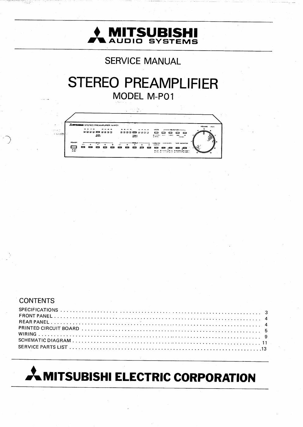 mitsubishi mp 01 service manual