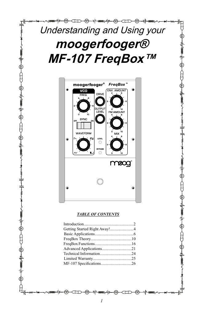 moog mf 107 owner manual