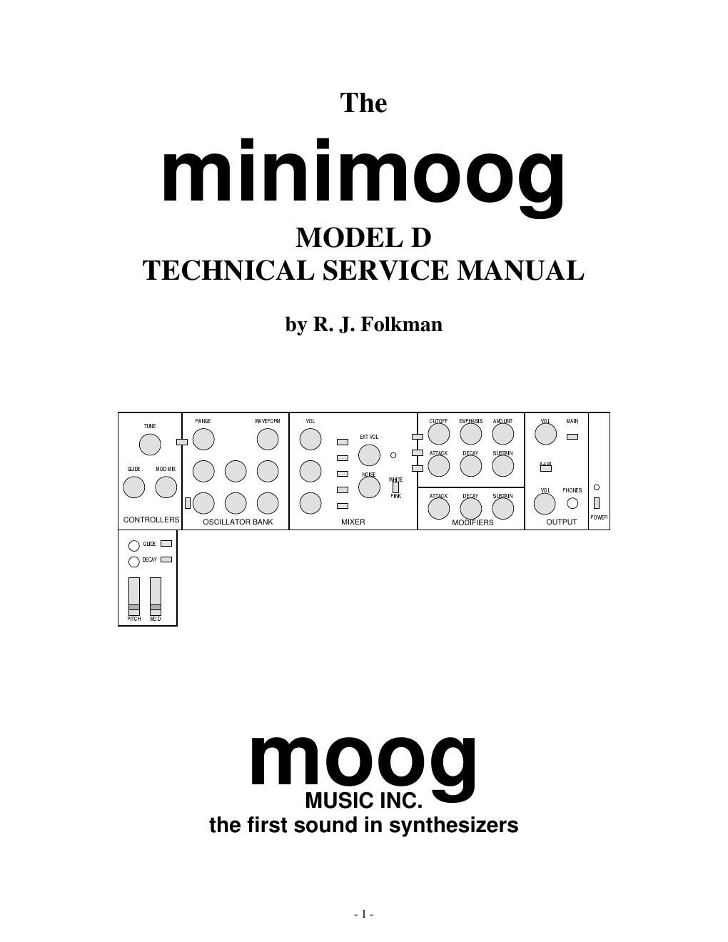 moog minimoog d service manual