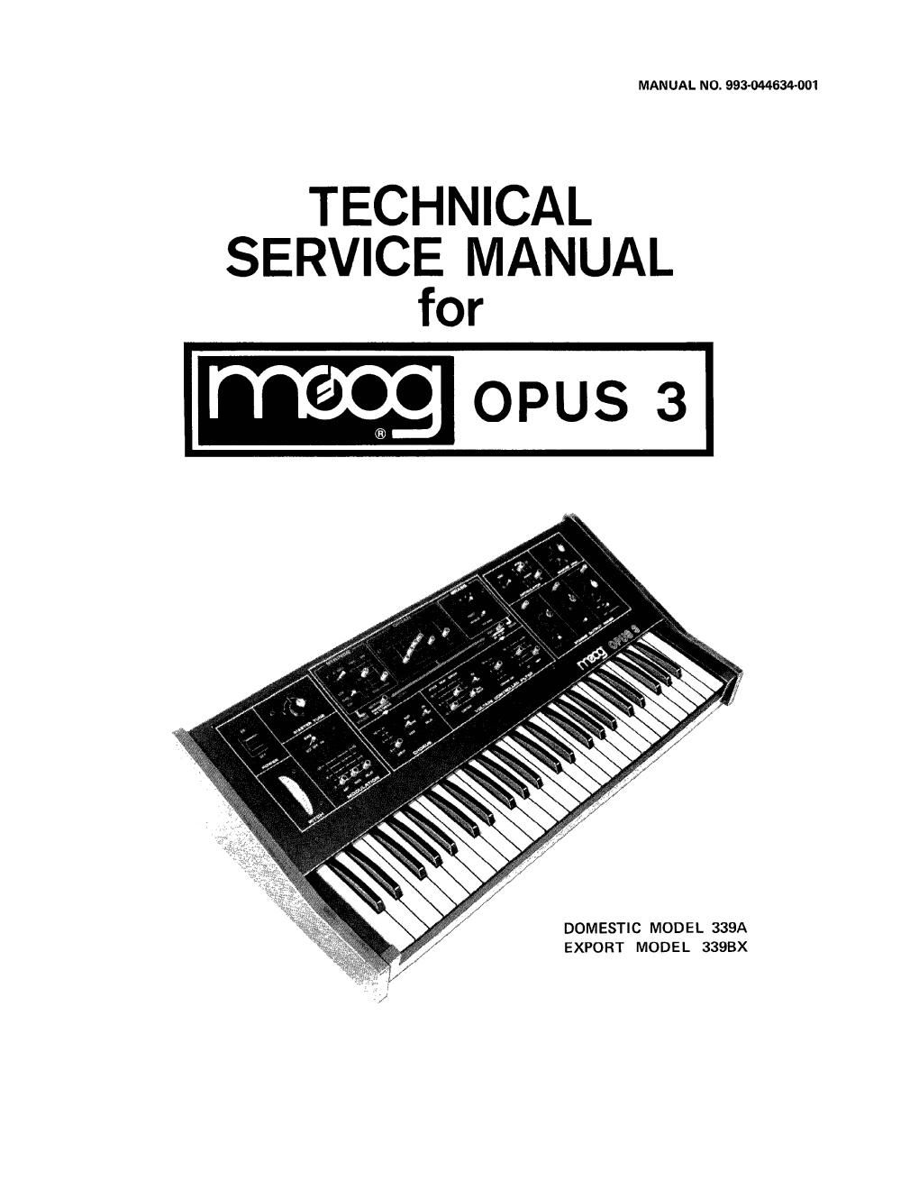 moog opus 3 service manual