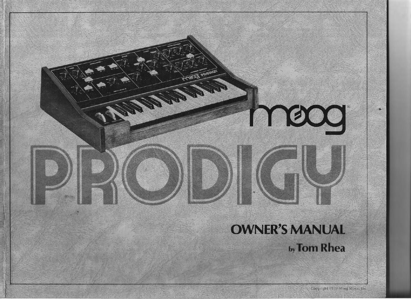 moog prodigy owner manual