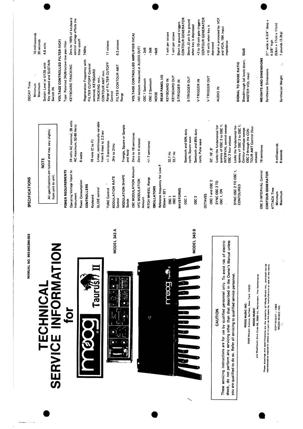 moog taurus ii 343a b schematics