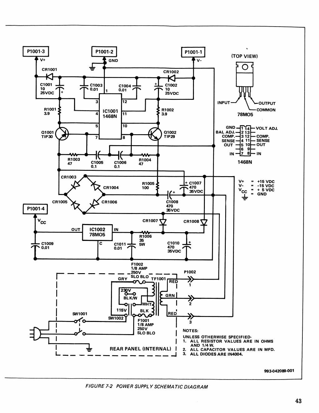 moog taurus model 205a schematic 2 of 2 8 5 x 11