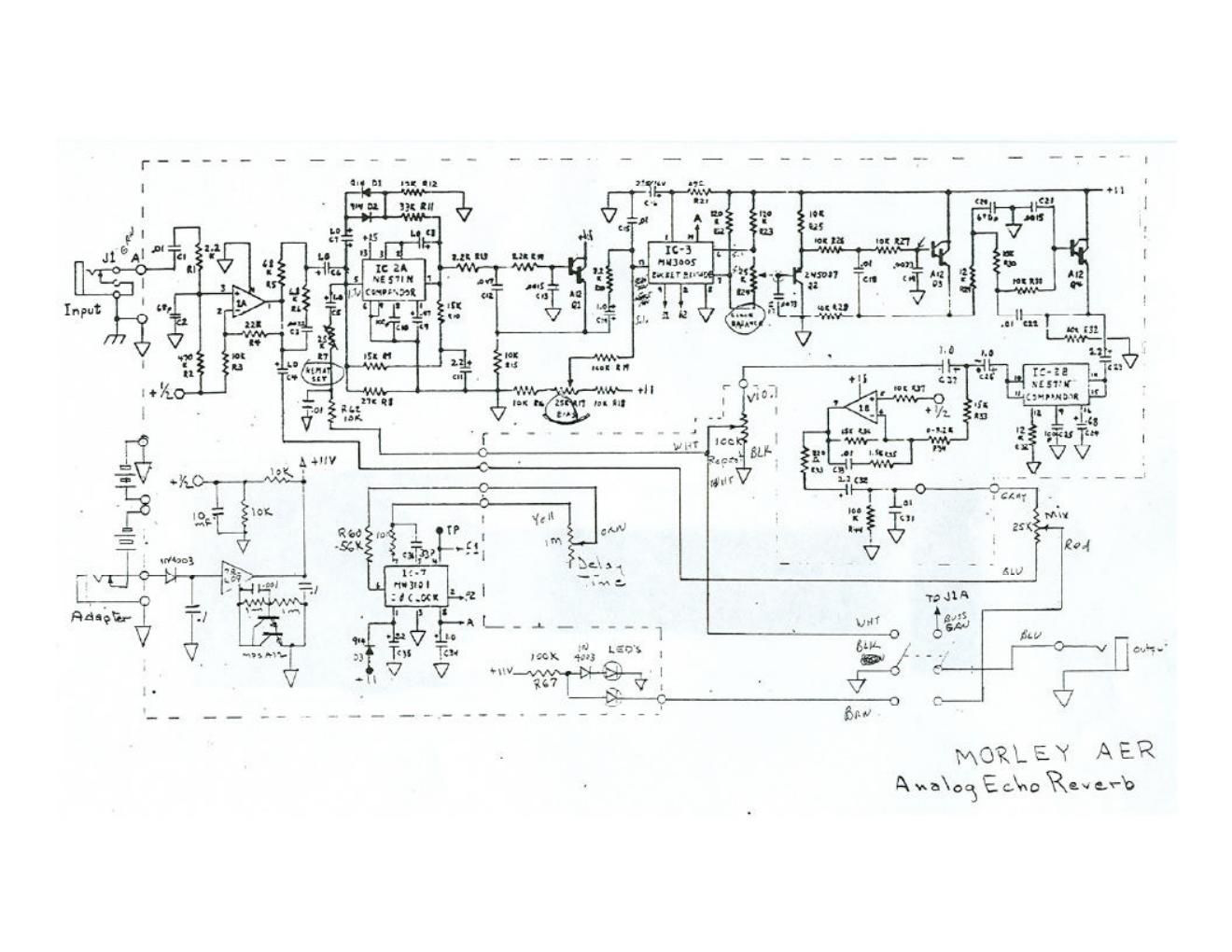 Morley AER Analog Echo Reverb Schematic