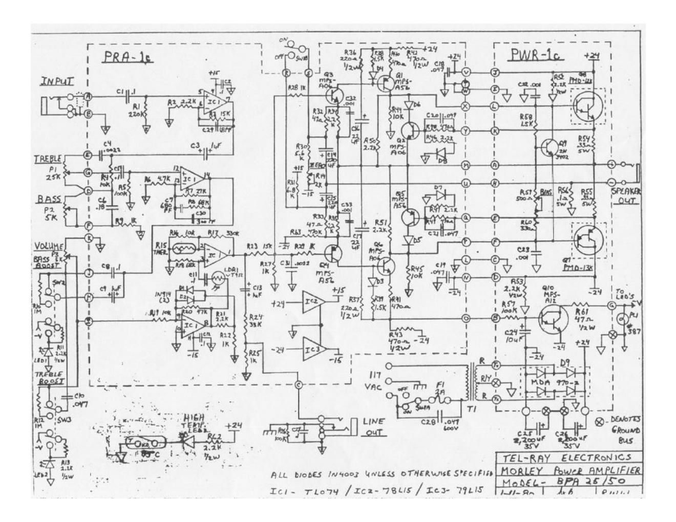 Morley BPA 25 50 Bigfoot Power Amp Schematic