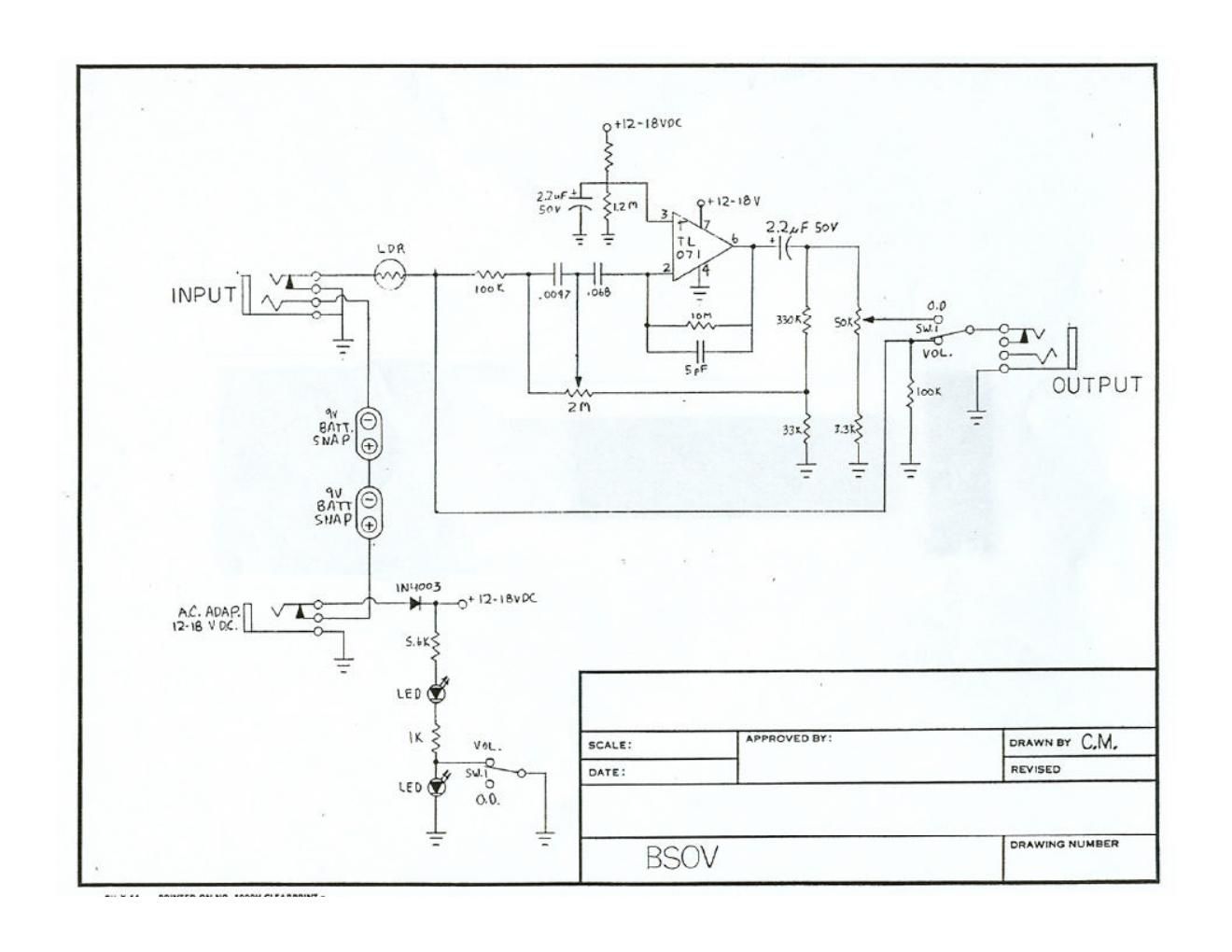 Morley BSOV Overdrive Schematic