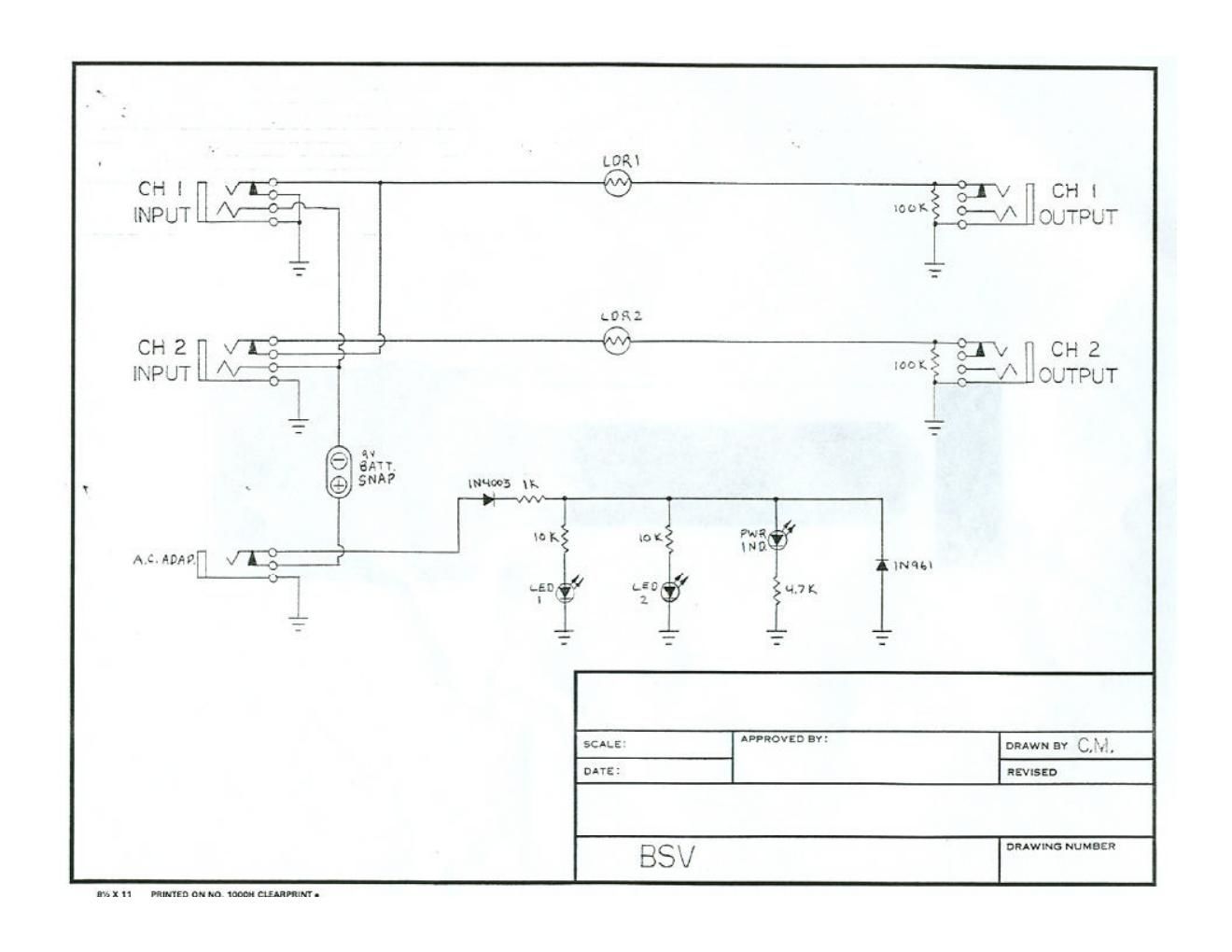 Morley BSV Stereo Volume Schematic