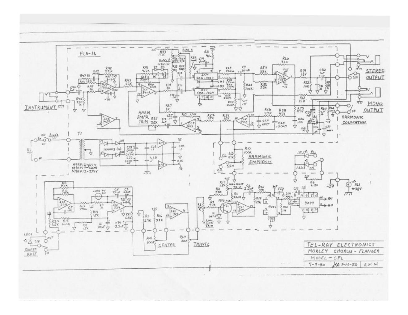 Morley CFL Chorus Flanger Schematic