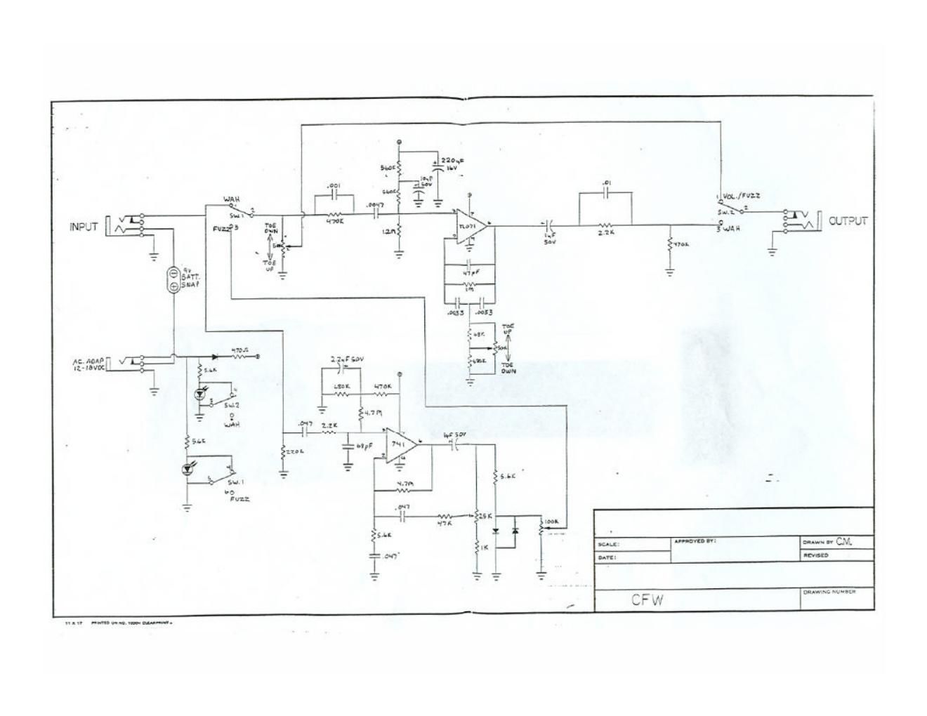 Morley CFW Compact Fuzz Wah Schematic