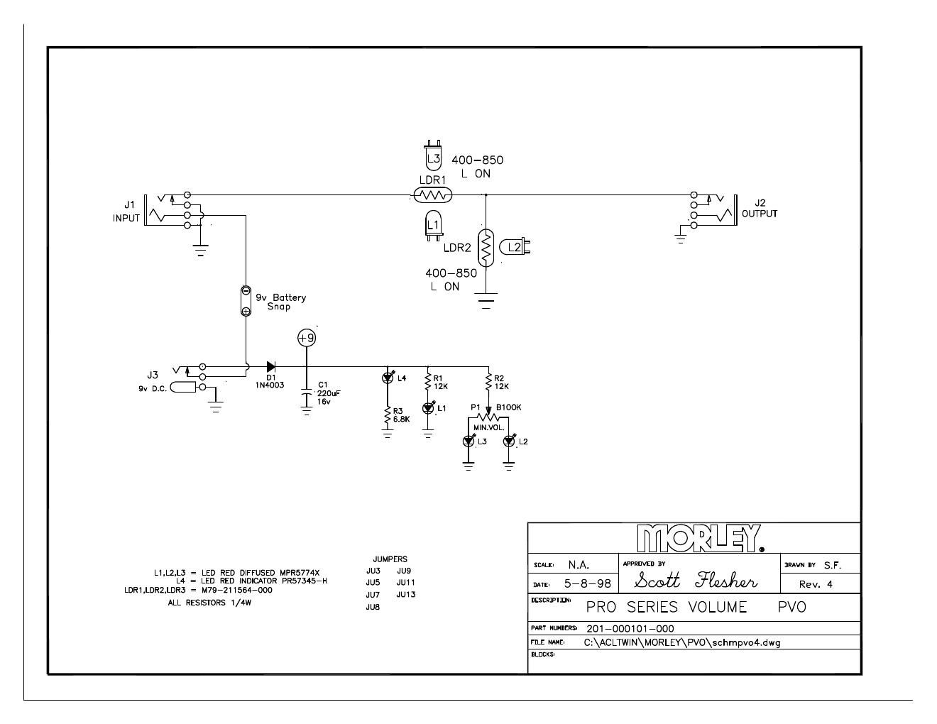 Morley PVO Pro Series Volume Schematic