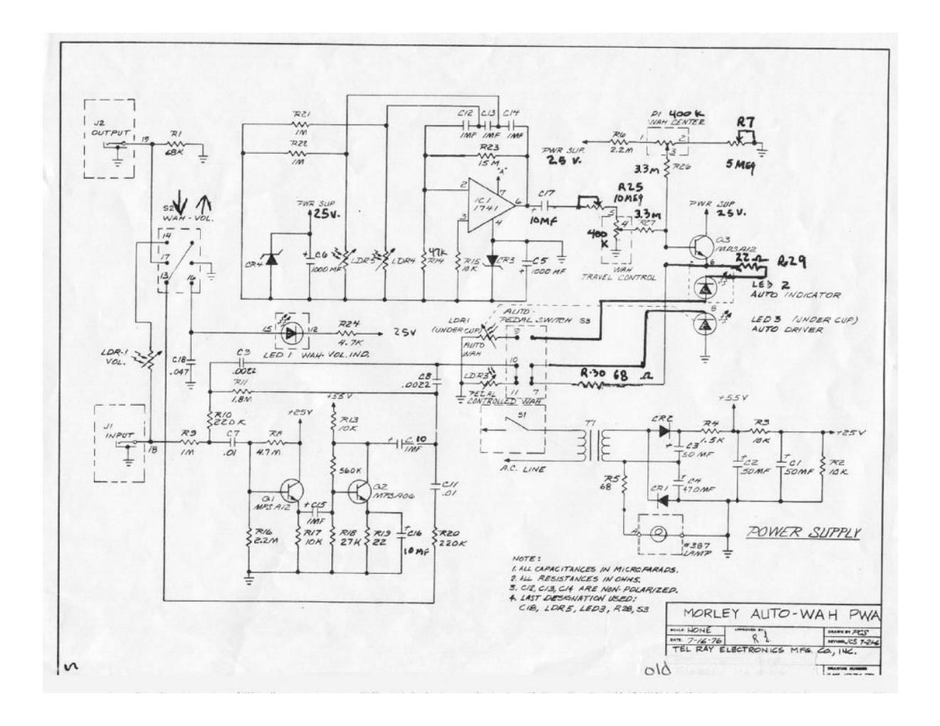 Morley PWA Autowah Schematic