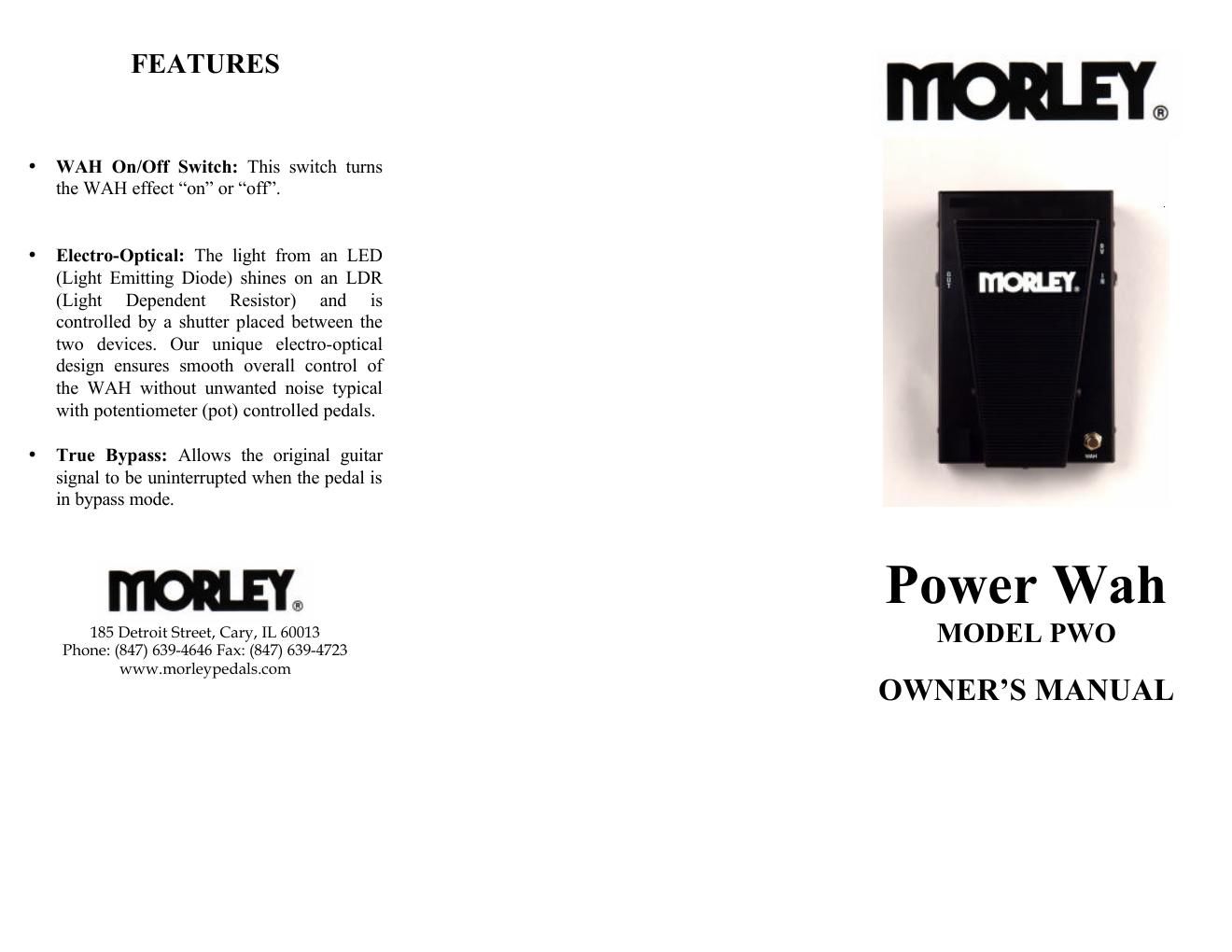 morley pwo power wah new