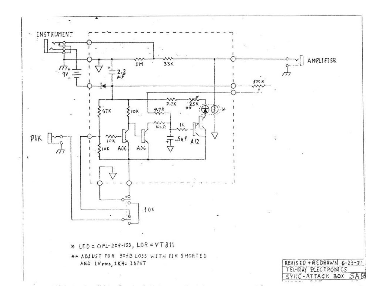 Morley SAB Sync Attack Box Schematic