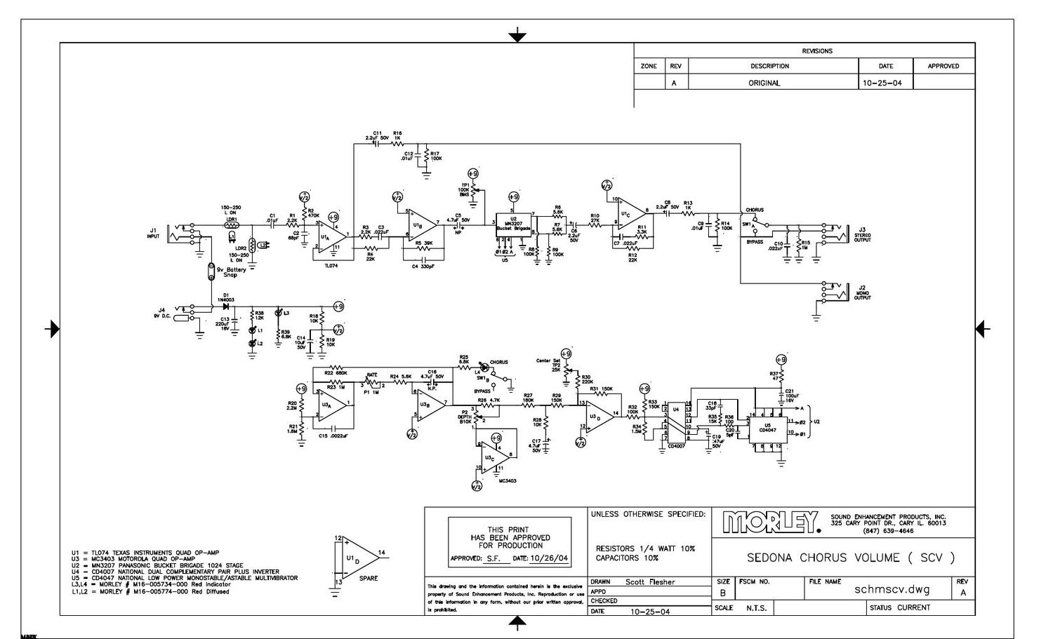 Morley SCV Sedona Chorus Volume Schematic