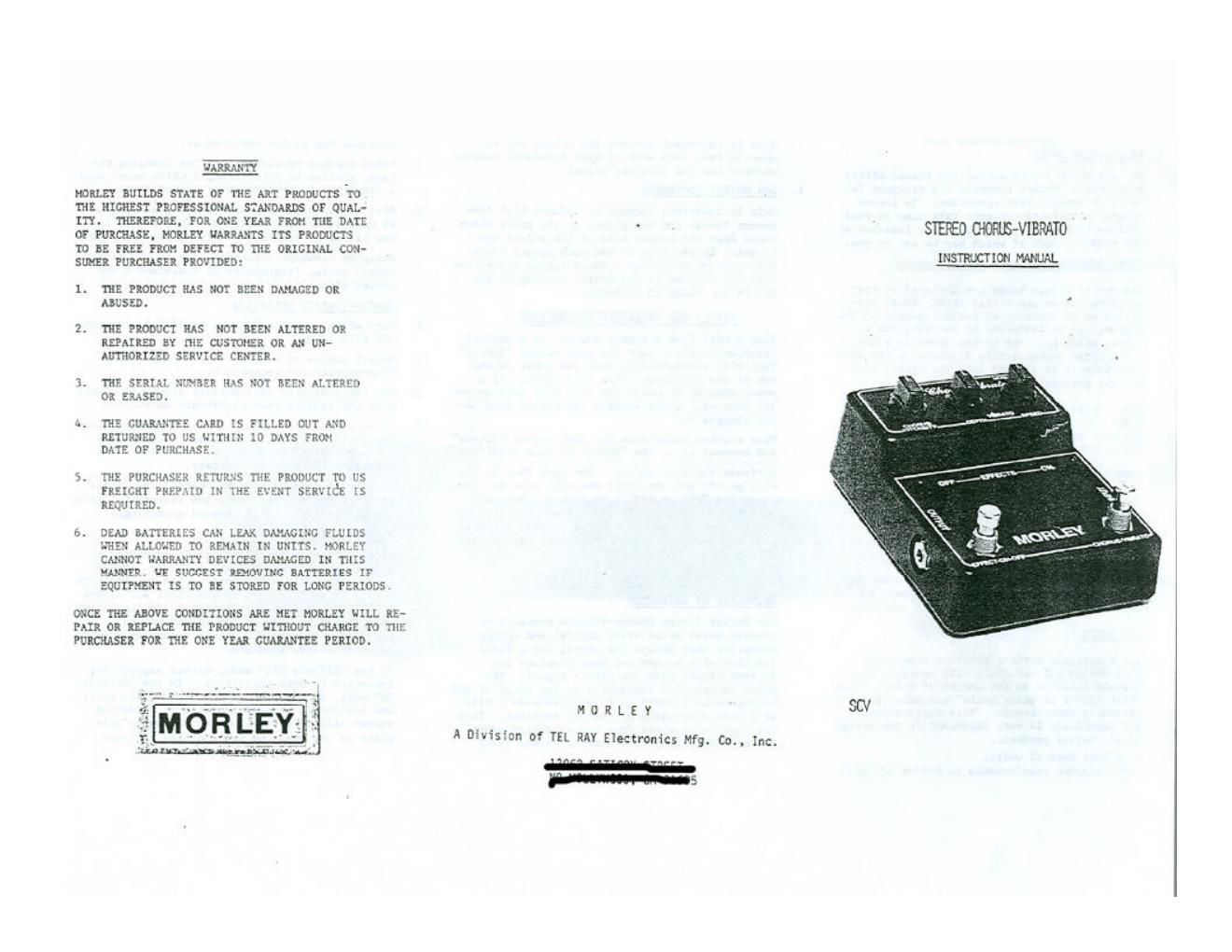 morley scv stereo chorus vibrato