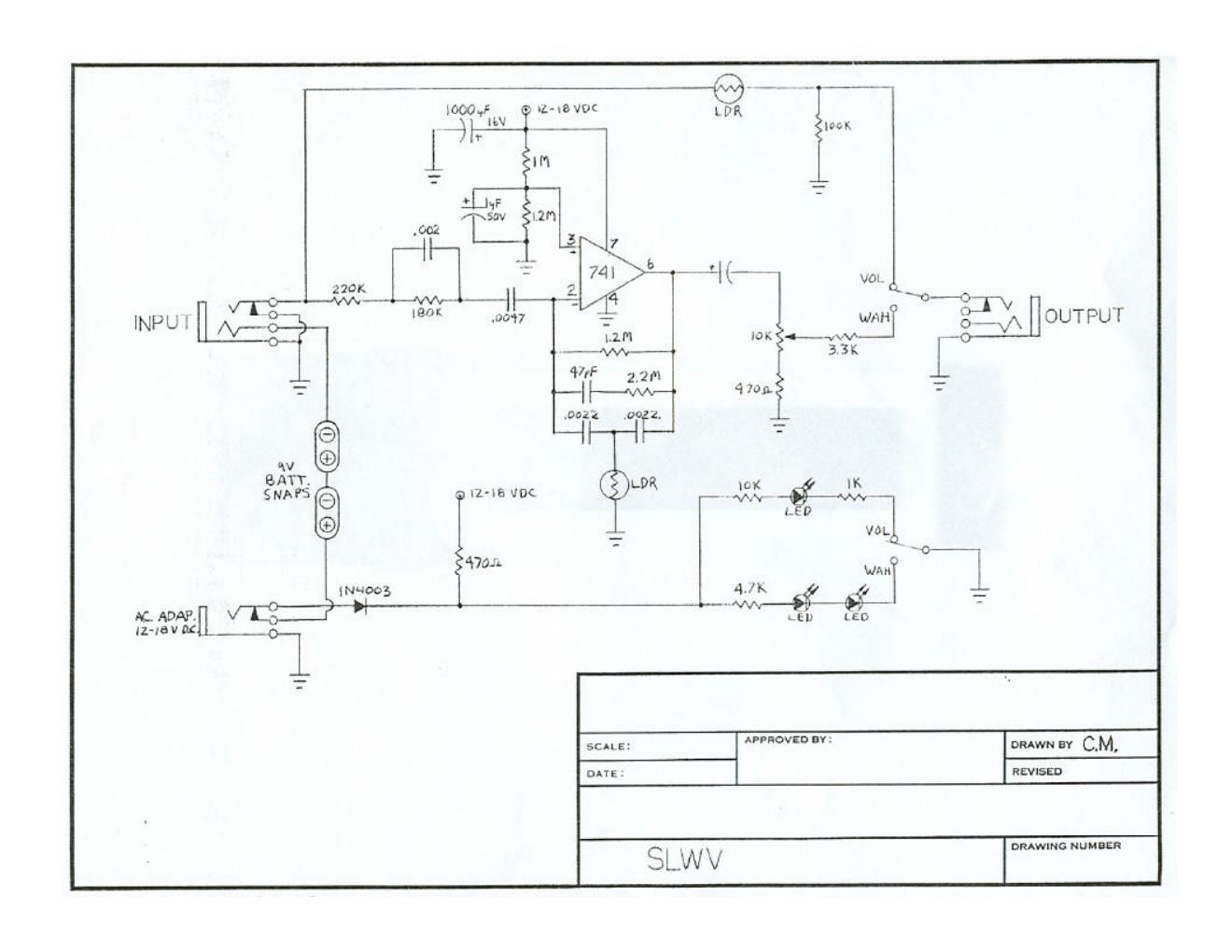 Morley SLWV Wah Volume Schematic