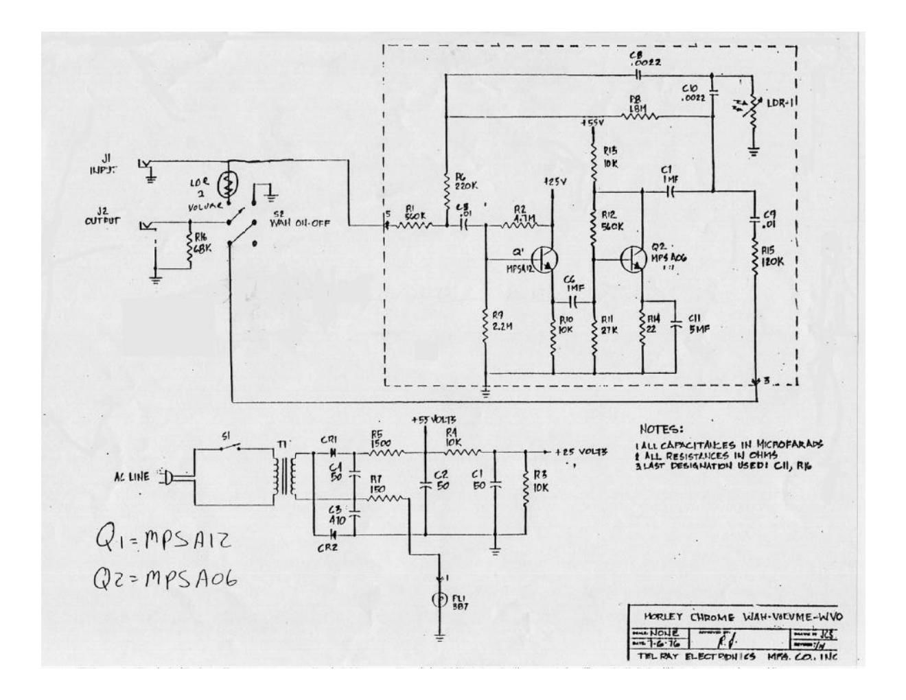 Morley WVO Wah Volume Schematic