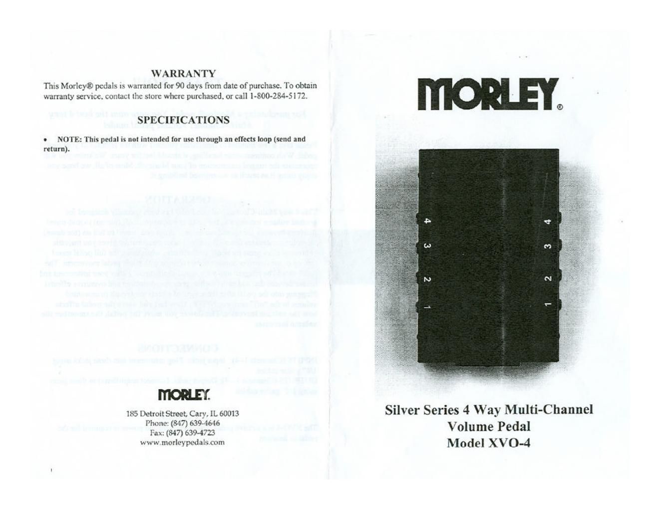 morley xvo 4 4 channel volume