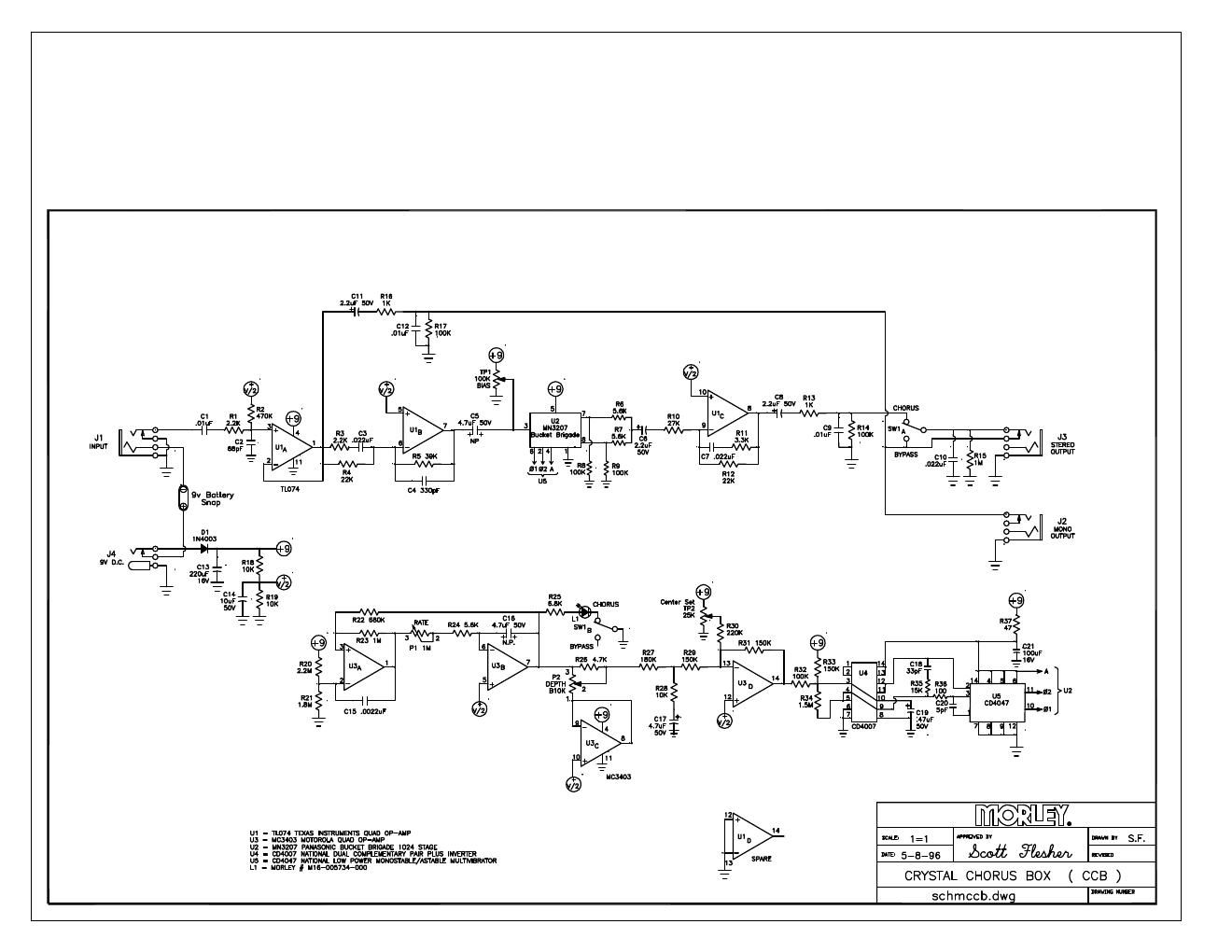 Morley CCB Crystal Chorus Box Schematic
