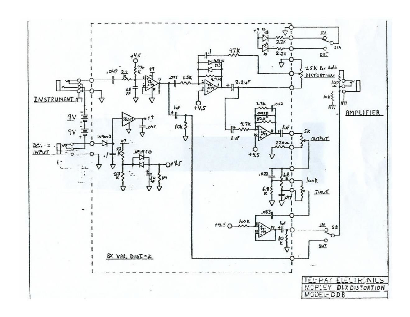 Morley DDB Deluxe Distortion Schematic