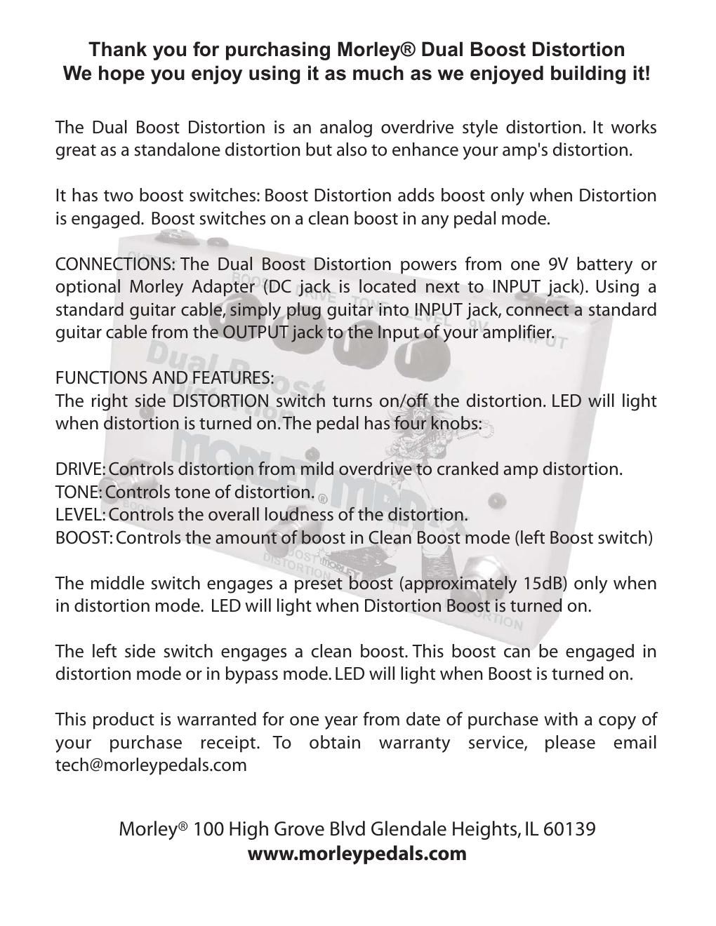 morley dual boost distortion