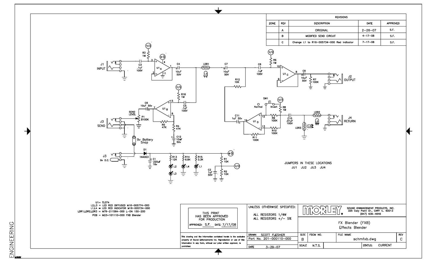 Morley FXB Effects Blender Schematic