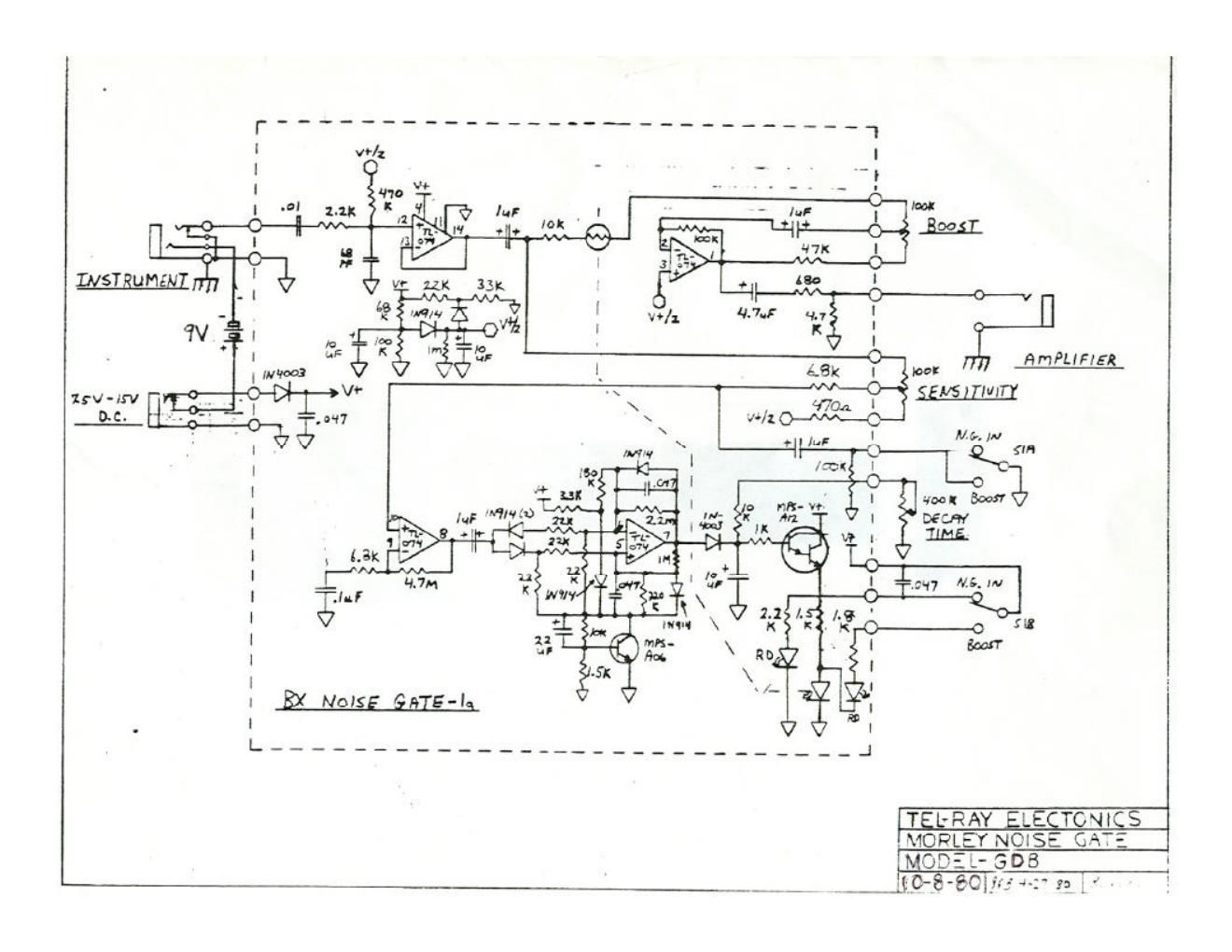 Morley GDB Noise Gate Schematic