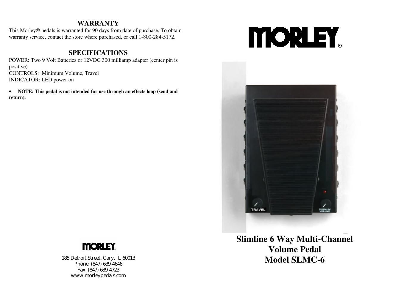 morley slmc 6 6 channel volume new