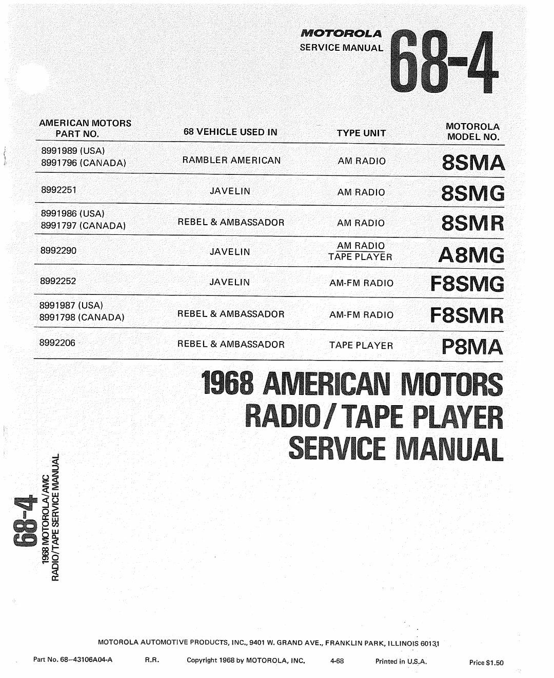 motorola 8 sma smg smr service manual