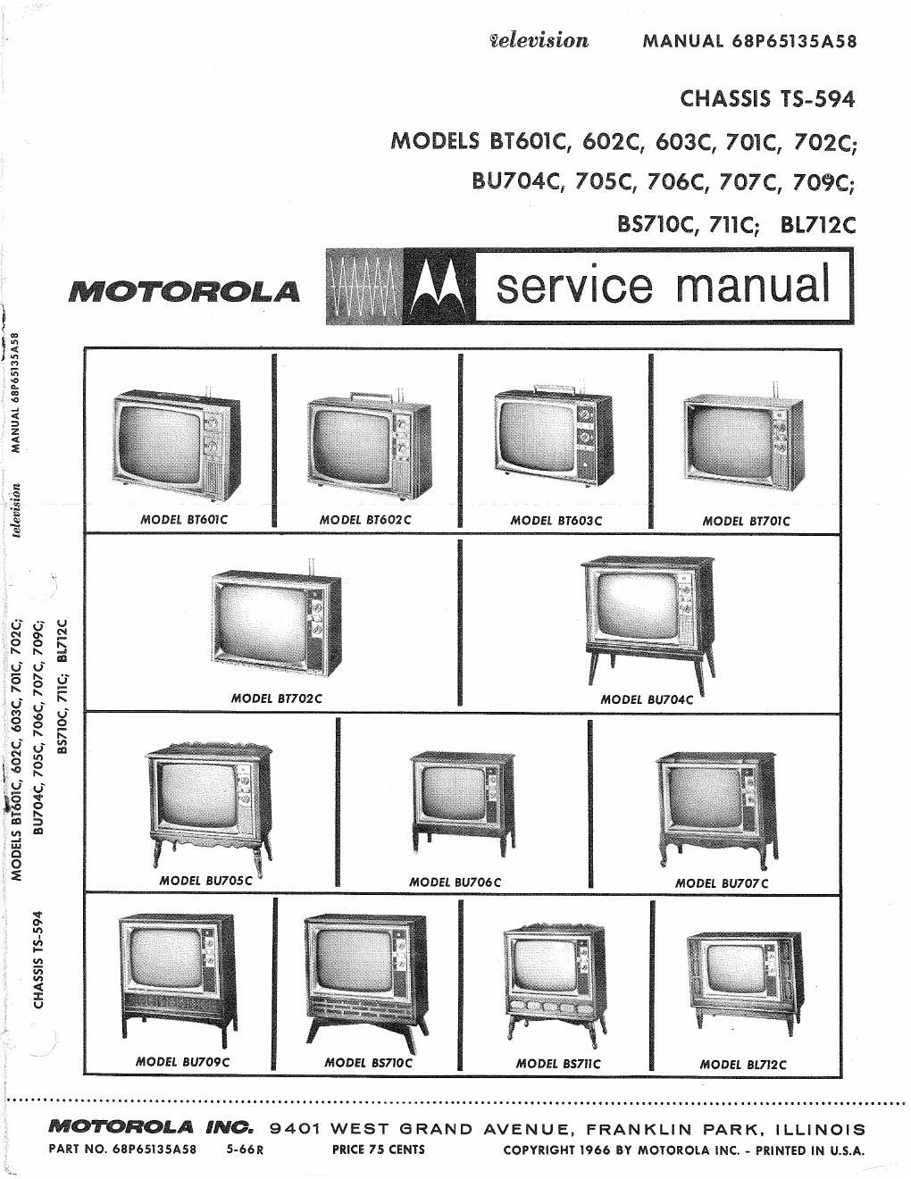 motorola bl 712 c service manual