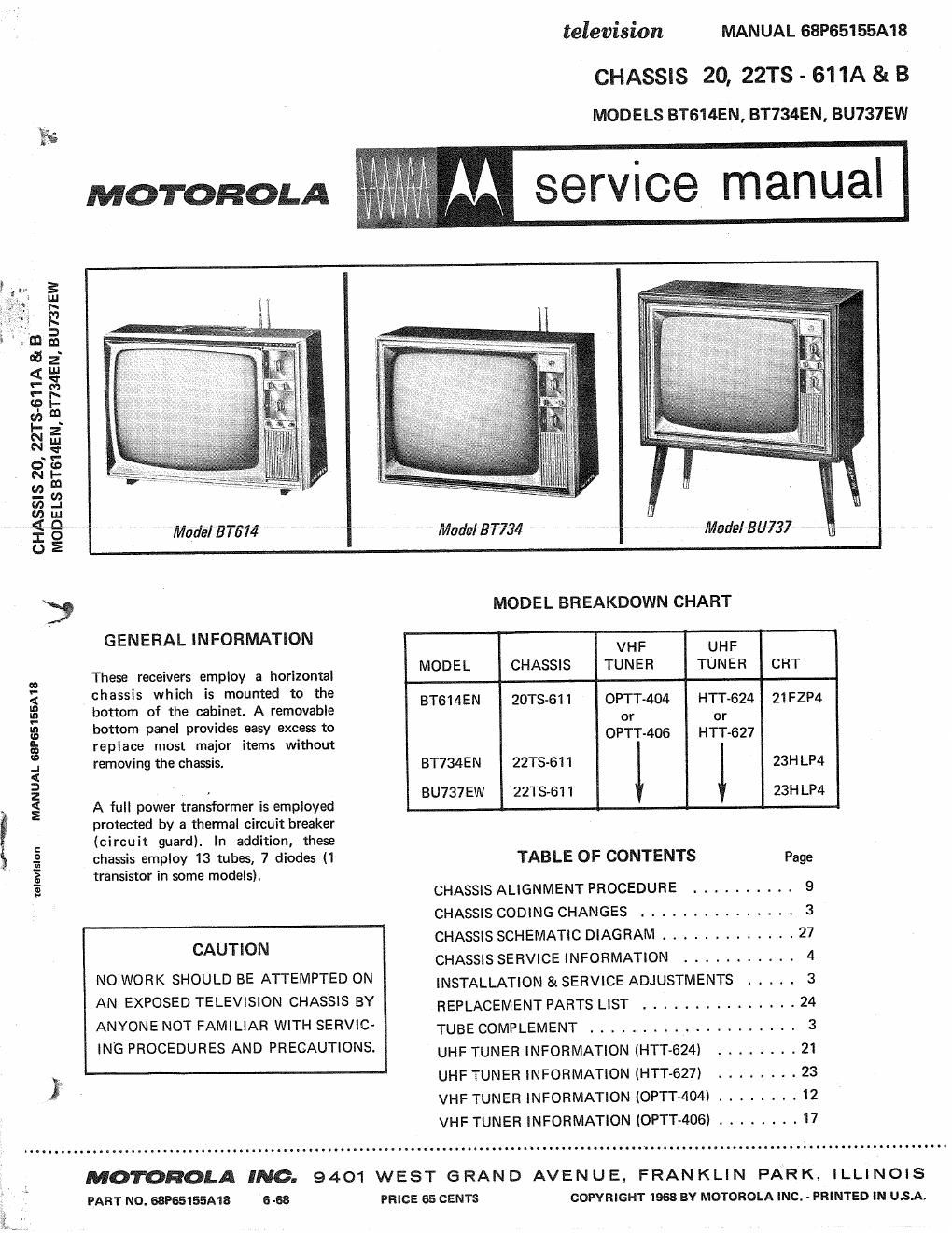 motorola bt 734 en service manual