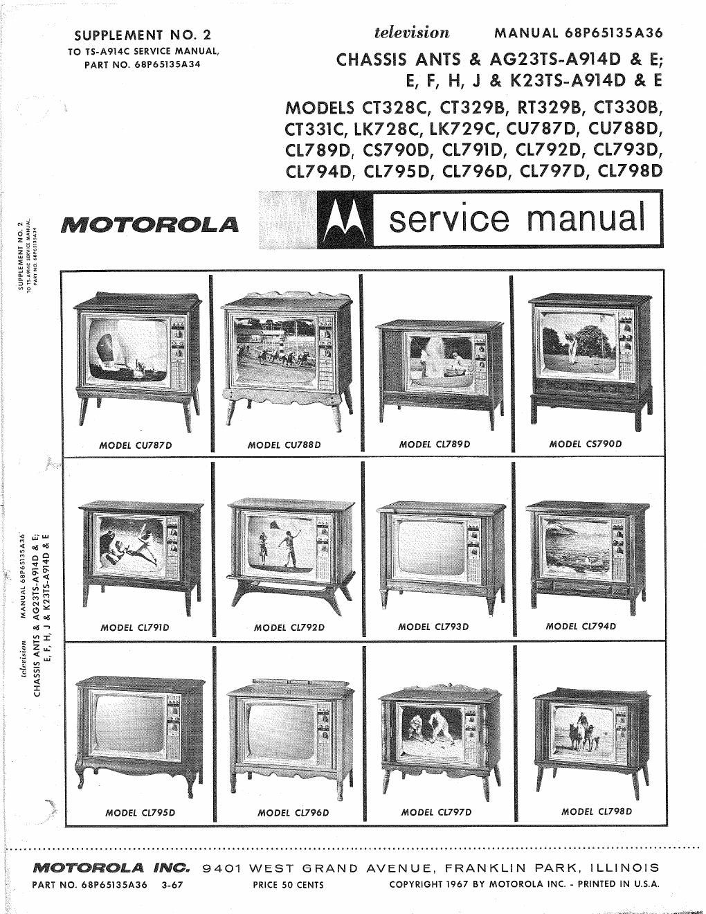 motorola ct 329 b service manual