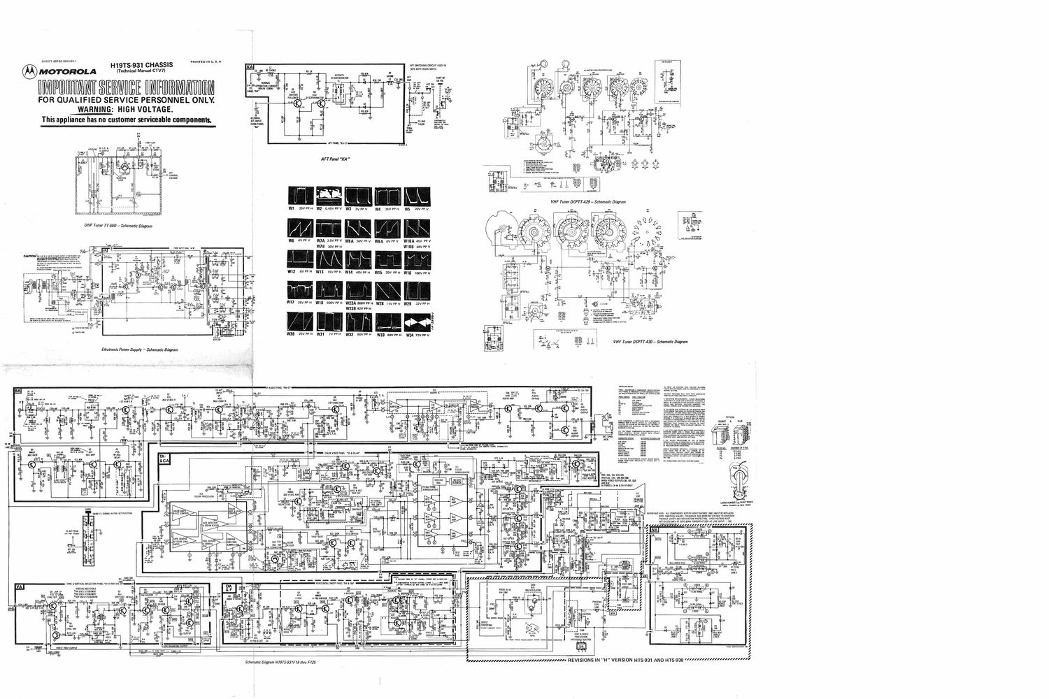 motorola h 19 ts 931 chassis service manual