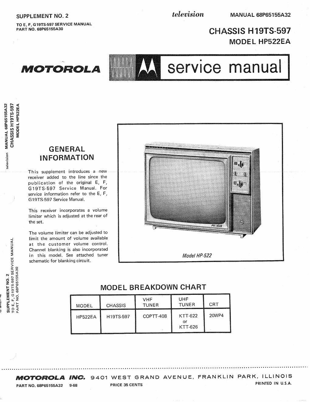 motorola hp 522 ea service manual