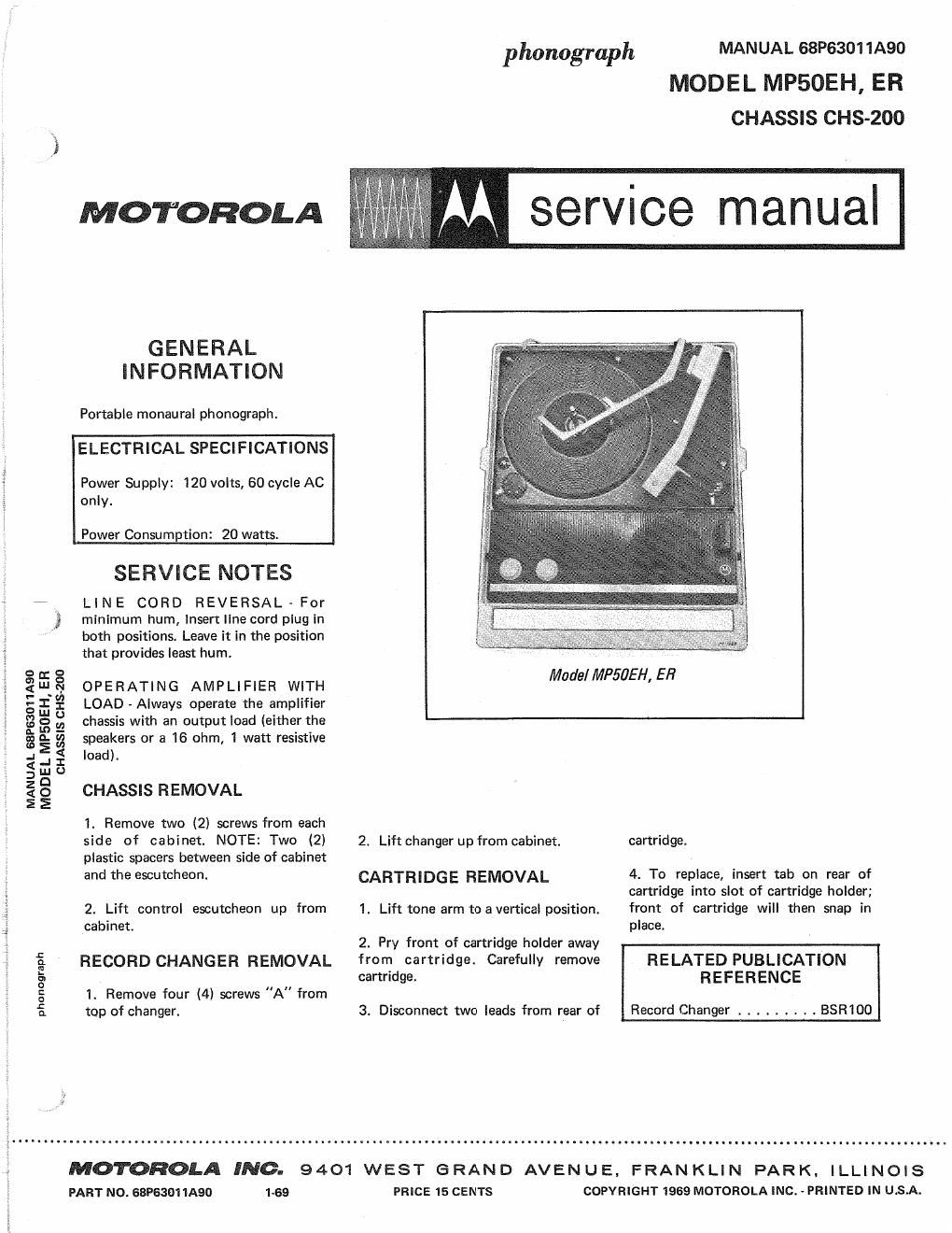motorola mp 50 eh service manual