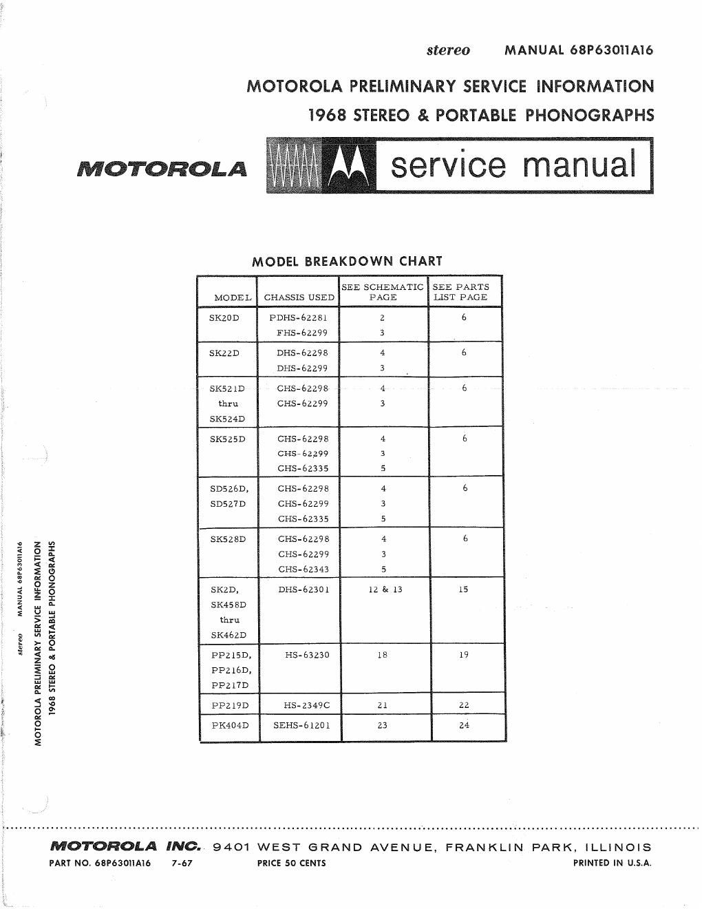 motorola phonographs schematic