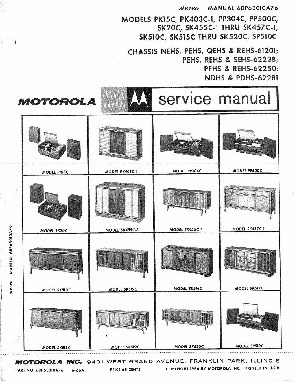 motorola pk 15 c service manual