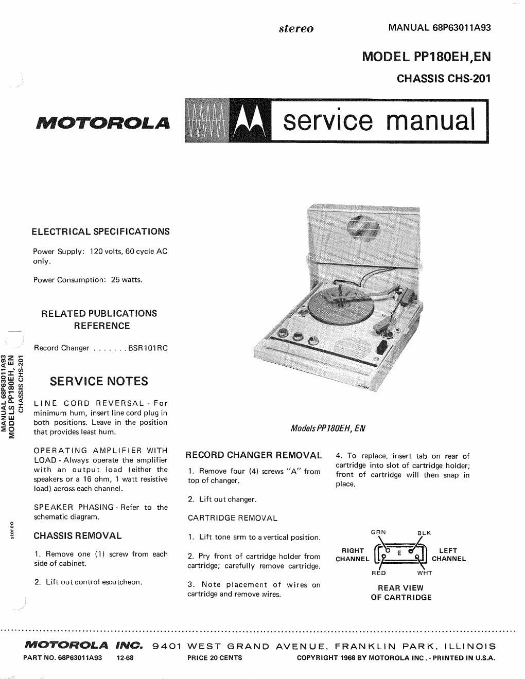 motorola pp 180 eh service manual