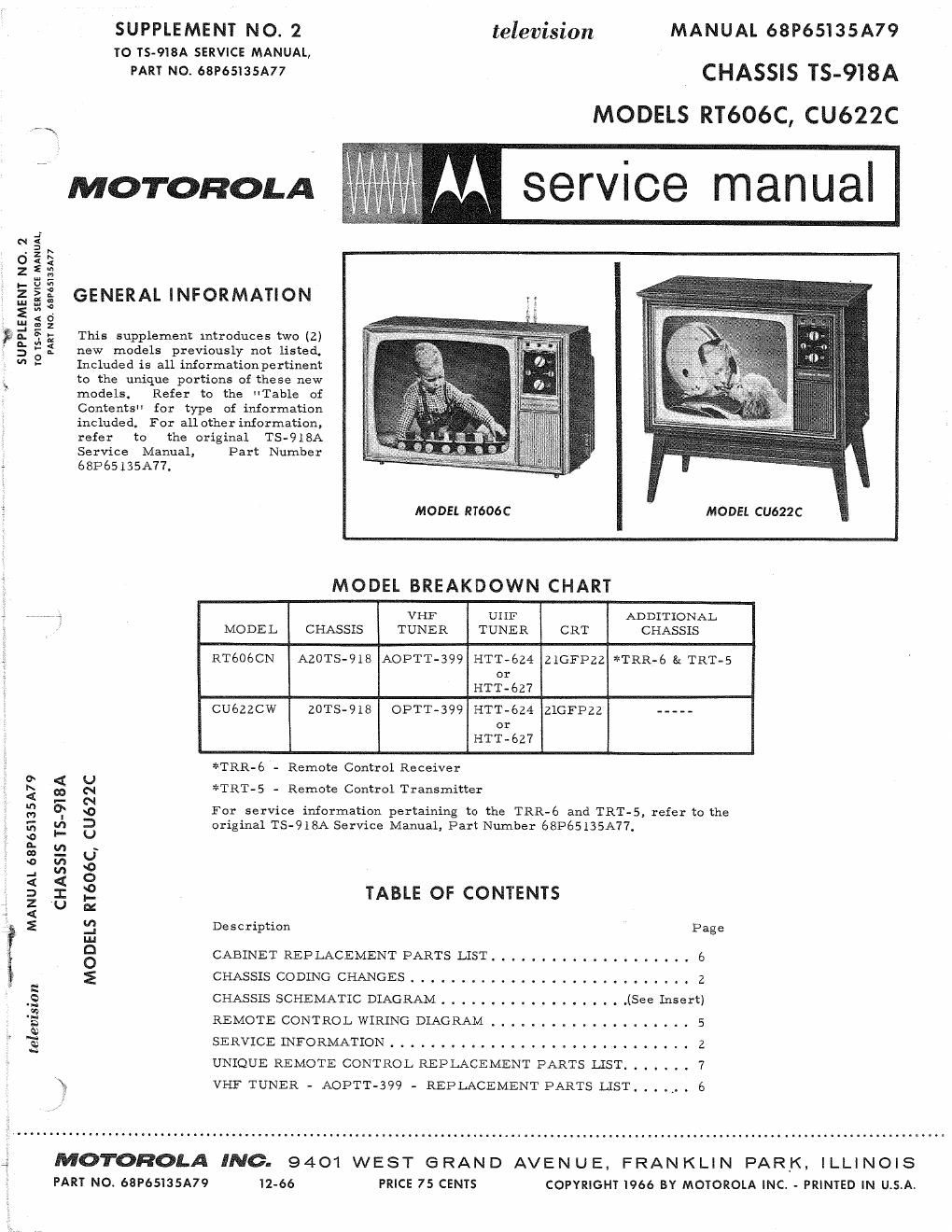 motorola rt 606 c service manual