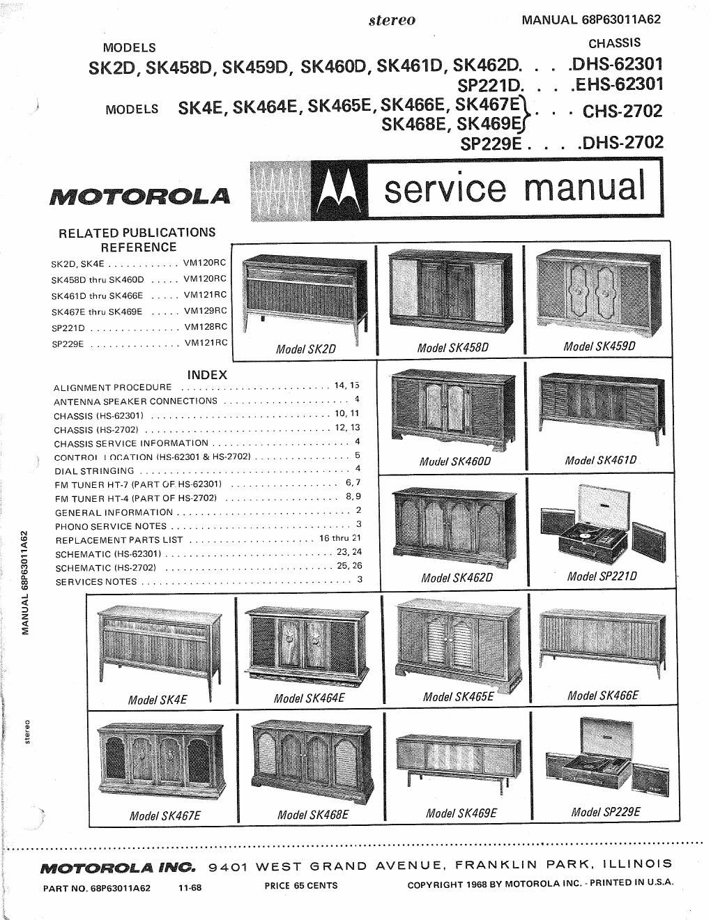 motorola sk 460 d service manual