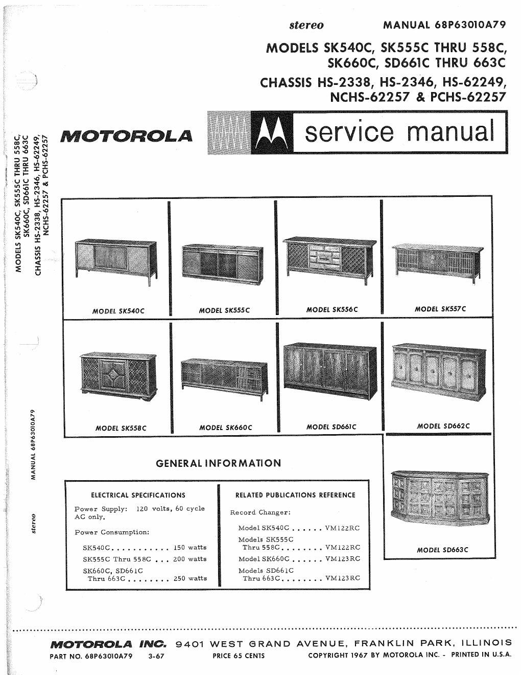 motorola sk 556 c service manual