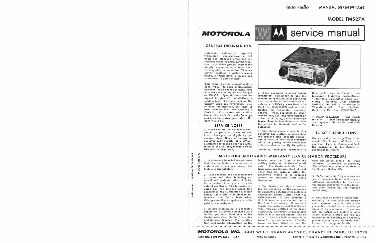 motorola tm 527 a service manual