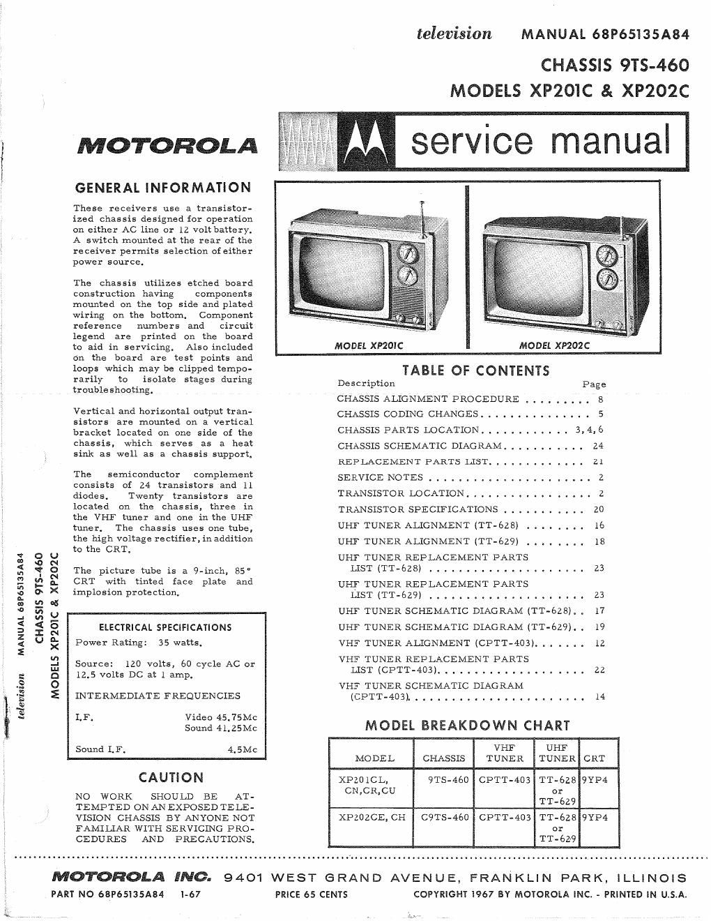 motorola xp 201 c service manual