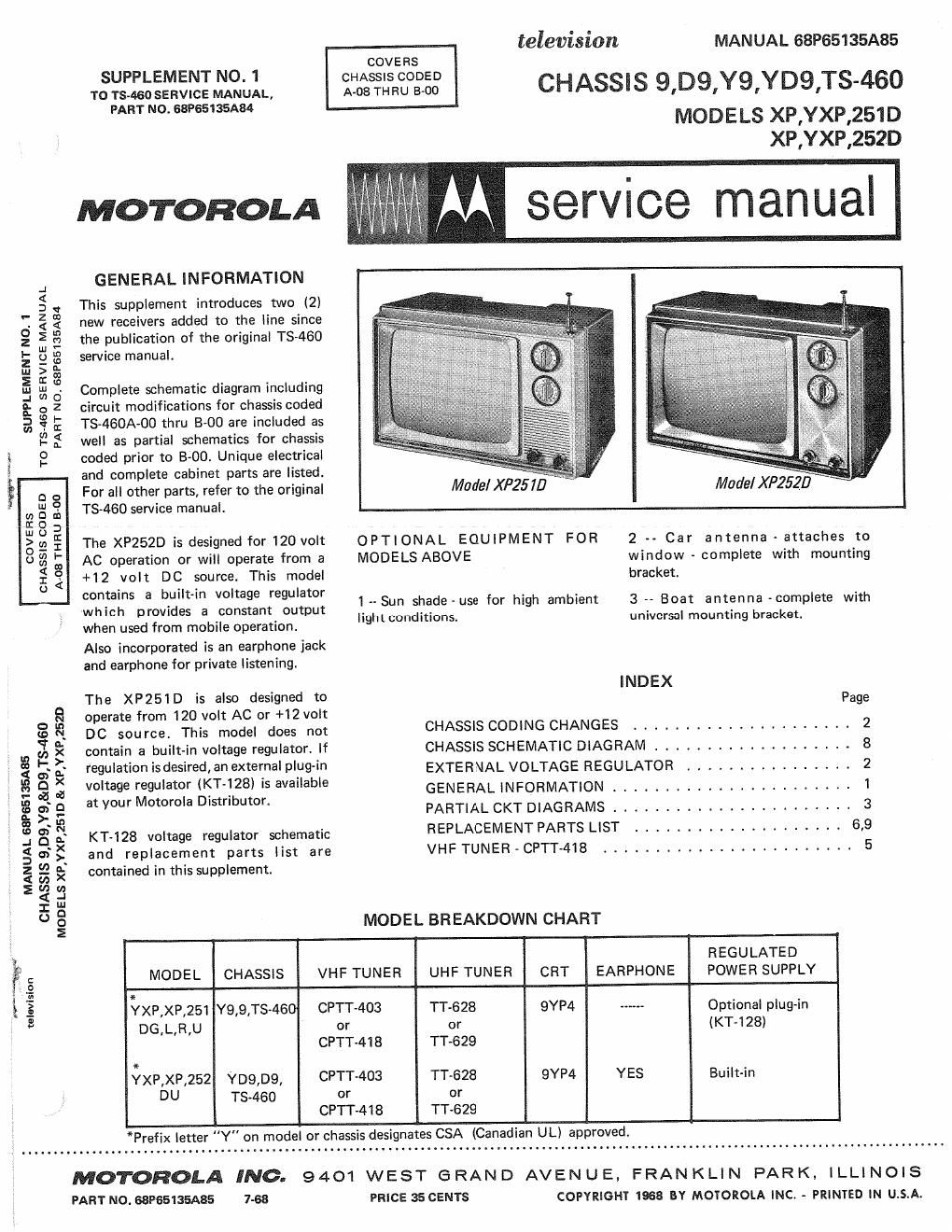 motorola xp 251 d service manual