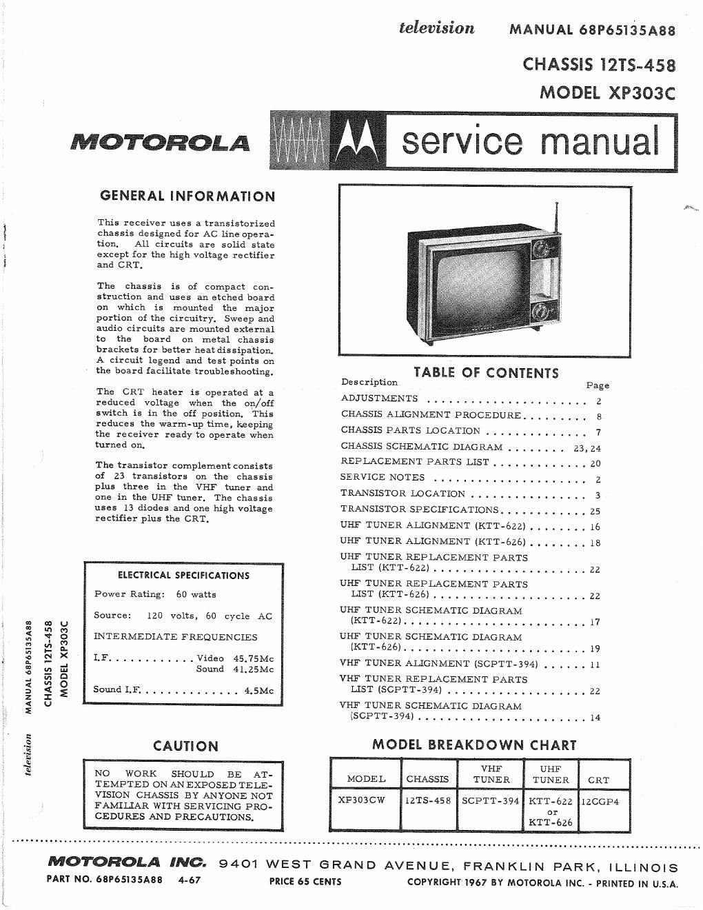 motorola xp 303 c service manual