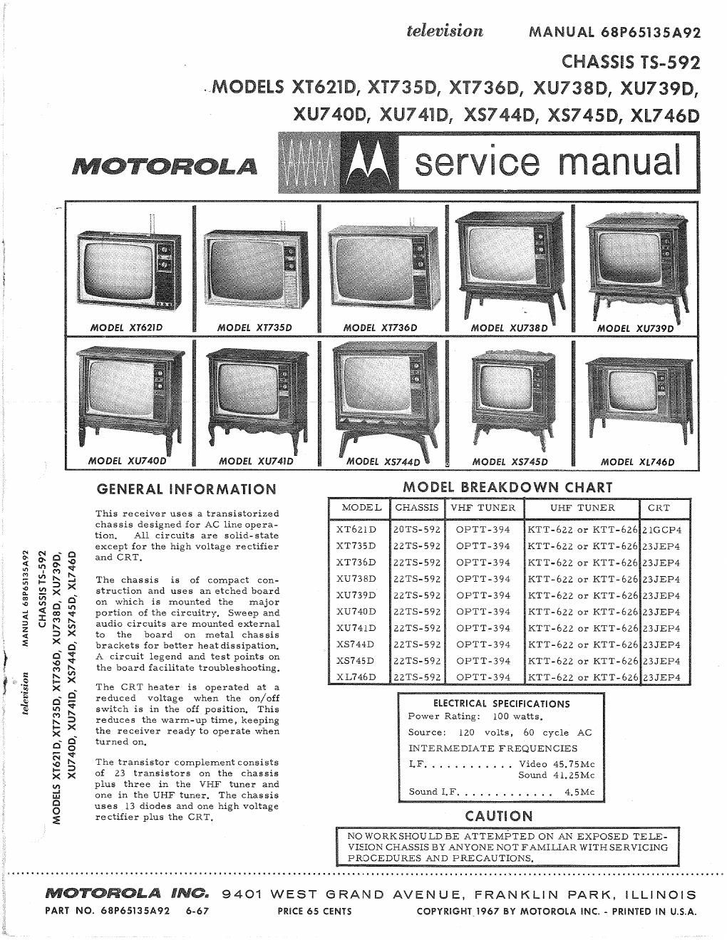 motorola xu 738 d service manual